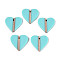 Opaque Resin & Wood Pendants, Heart, Medium Turquoise, 28~28.2x29.8x3.3mm, Hole: 2mm