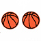 Sports Theme Computerized Embroidery Cloth Iron on/Sew on Patches, Appliques, Costume Accessories, Basketball, Coral, 62x1mm