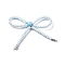 Alloy & Glass Seed Beads Bowknot Chandelier Component Links, Platinum, Light Cyan, 45~70x38~69x7mm, Hole: 1~1.6mm, Bead: 3~3.5mm