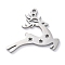 Christmas Theme Anti-Tarnish 304 Stainless Steel Pendants, Laser Cut, Stainless Steel Color, Deer, 20x24x1mm, Hole: 1.5mm