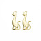Rack Plating Alloy Pendants, Cadmium Free & Nickel Free & Lead Free, Cat, Light Gold, 27.5x13x1.5mm, Hole: 1.5mm