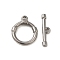 Non-Tarnish 304 Stainless Steel Toggle Clasps, Ring, Stainless Steel Color, Ring: 20x17x3mm, Hole: 2mm, Bar: 6x22.5x3mm, Hole: 1.8mm