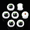 Halloween Printed Natural Wood Beads, Round with Witch Cauldron Kettle, Black, 15.5x14.5mm, Hole: 4mm