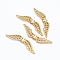 Tibetan Style Alloy Beads, Wing, Light Gold, 31x8x2mm, Hole: 1.2mm