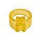 Bear Resin Band Rings, Goldenrod, Inner Diameter: 17mm