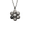 Natural Black Silk Stone/Netstone Flower Pendant Necklaces, 21.65 inch(55cm)