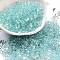Luminous Glass Seed Beads, Glow in the Dark, Peanut, Turquoise, 2.5x4x2mm, Hole: 0.8mm, about 250pcs/10g