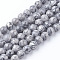 Natural Map Stone/Picasso Stone/Picasso Jasper Beads Strands, Round, 6mm, Hole: 1mm, about 60~65pcs/strand, 15 inch