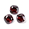 Glass Rhinestone Cabochons, Pointed Back & Back Plated, Faceted, Square, Siam, 8x8x4.5mm