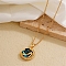 Stylish Hollow Brass & Resin Pendant Necklaces for Daily and Party Wear, Golden, Planet, 15.75 inch(40cm)