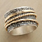 Retro Alloy Rotating Finger Rings, Bohemian Style, for Couples, Fidget Spinner Ring for Calming Worry Meditation, Silver, US Size 6(16.5mm)