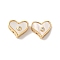 Brass Pave Clear Cubic Zirconia Multi-Strand Links, with Shell, Nickel Free, Golden, Heart, 9.5x11x4mm, Hole: 1.2mm