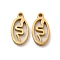 Ion Plating(IP) 304 Stainless Steel Charms, Laser Cut, Oval with Snake, Golden, 13x7x1.5mm, Hole: 1.4mm
