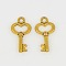 Gifts Ideas for Her Tibetan Style Alloy Charms, Lead Free and Cadmium Free, Skeleton Key, Antique Golden, 15.5x9x2.5mm, Hole: 1mm