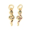Brass Micro Pave Cubic Zirconia Charms, Cadmium Free & Nickel Free & Lead Free, Snake Charms, with Jump Ring, Real 18K Gold Plated, 17x5x3mm, Hole: 3.5mm