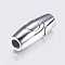 Tarnish Resistant 304 Stainless Steel Magnetic Clasps with Glue-in Ends, Column, Smooth, Stainless Steel Color, 21.5x8mm, Hole: 4mm