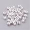 White Letter L Acrylic Cube Beads, Horizontal Hole, Size: about 6mm wide, 6mm long, 6mm high, hole: about 3.2mm, about 300pcs/50g