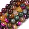 Natural Agate Beads Strands, Dyed & Heated, Faceted, Round, Mixed Color, 10mm, Hole: 0.8mm, about 37pcs/strand, 14.96''(38cm)
