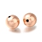 Rack Plating Brass Beads, Long-Lasting Plated, Lead Free & Cadmium Free, Round, Rose Gold, 10mm, Hole: 1.6mm
