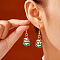 Christmas Theme Brass Dangle Earrings, Golden, Christmas Tree, 42x15mm