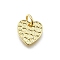 Brass Pendants, Heart Charms, Long-Lasting Plated, Lead Free & Cadmium Free, Rack Plating, with Jump Ring, Real 18K Gold Plated, 9.5x10x1mm, Hole: 3mm