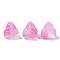 Baking Paint Glass Beads, Triangular Zongzi, Hot Pink, 15.5~16x15x14mm, Hole: 1.2mm