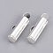 Brass Slide On End Clasp Tubes, Slider End Caps, Cadmium Free & Nickel Free & Lead Free, Silver Color Plated, 6x13x4mm, Hole: 1x3mm, Inner Diameter: 3mm
