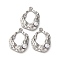 304 Stainless Steel Pendants, Oval, with ABS Plastic Imitation Pearl, Stainless Steel Color, 23.5x17.5x5.5mm, Hole: 1.4mm