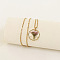 Alloy & Plastic Inner Flower Flat Round Pendant Necklaces, Golden, Pink, 17.72 inch(45cm)