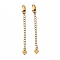 925 Sterling Silver Chain Extenders, with Lobster Claw Clasps & Charms, Heart, Antique Golden, 62x2.5mm, Hole: 2.4mm