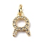 Brass Micro Pave Cubic Zirconia Charms, Cadmium Free & Lead Free, Constellation Charms, with Jump Rings, Real 18K Gold Plated, Taurus, 12x8x1.5mm, Hole: 3.4mm