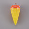 Resin Pendants, with Platinum Iron Loops, Ice Cream, Gold, 48x23x23mm, Hole: 2mm