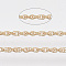 Soldered Brass Coated Iron Rope Chains, with Spool, Light Gold, 2x1.4x0.3mm, about 39.37 Feet(12m)/roll