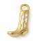 304 Stainless Steel Enamel Pendants, Boots Charms, Real 18K Gold Plated, White, 21.5x12.5x4mm, Hole: 2.8x3mm