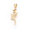 304 Stainless Steel Pendants, Rose, Golden, 39.5x15x7mm, Hole: 4.5x8mm