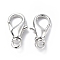 Eco-Friendly Rack Plating Brass Lobster Claw Clasps, Long-Lasting Plated, Lead Free & Cadmium Free, Platinum, 16x8x5mm, Hole: 1.6mm