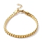 Ion Plating(IP) 304 Stainless Steel Curb Chain Bracelet, Golden, 6-3/4 inch(17.3cm)