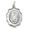 Brass Pendants with Shell and Jump Ring, Religion Oval with Virgin Mary, Cadmium Free & Lead Free, Silver, 19x13.5x3mm, Hole: 3mm