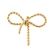 Ion Plating(IP) 304 Stainless Steel Twisted Bowknot Links Connector Charms, Real 18K Gold Plated, 29x34x9mm