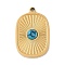 Synthetic Turquoise Pendants, Rectangle Charms, with Ion Plating(IP) 304 Stainless Steel Settings, Golden, 16x10x3mm, Hole: 1mm