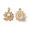 Brass Micro Pave Cubic Zirconia Pendants, Cadmium Free & Lead Free, with ABS Imitation Pearl, Flower with Butterfly Charms, Real 18K Gold Plated, 23x19.5x7mm, Hole: 5x3.5mm