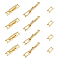 SUPERFINDINGS 12Pcs 24K Gold Jewelry Fold Over Clasp 0.59x0.13inch Brass Fold Clasps Lightweight Golden Foldover Extension Clasp Necklace Bracelet Extenders for Jewelry Making DIY Crafts