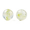 Transparent Resin Beads, with Shell, Round, Pale Green, 12x11.5mm, Hole: 1.5~3mm