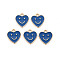 Alloy Enamel Charms, Cadmium Free & Lead Free, Light Gold, Heart with Smile, Marine Blue, 13x12x1.5mm, Hole: 1.6mm