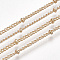 Brass Curb Chains, Satellite Chains, with Spool, Soldered, Cadmium Free & Nickel Free & Lead Free, Golden, 2x1.5x0.4mm, about 49.21 Feet(15m)/roll