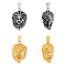 4Pcs 2 Colors 304 Stainless Steel Pendants, Lion Charm, Mixed Color, 39.5x25x15mm, Hole: 8x4.5mm, 2pcs/color