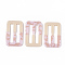 Acrylic Slide Buckles, Webbing Belts Buckles, Clothing Decorations, Two Tone, Imitation Gemstone, Rectangle, Pink, 54x34x3.5mm