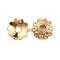 Brass Bead Caps, Multi-Petal, Long-lasting, Flower, Real 14K Gold Plated, 6x1.5mm, Hole: 1.4mm