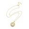 Brass Micro Pave Clear Cubic Zirconia Pendant Necklaces, Heart, 17.60 inch(447mm).