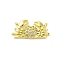 Brass Micro Pave Cubic Zirconia Pendants, Cadmium Free & Nickel Free & Lead Free, Real 18K Gold Plated, Crab, Clear, 11x20.5x3mm, Hole: 1.2mm